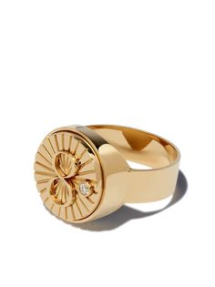 Foundrae перстень Karma из желтого золота с бриллиантом
