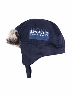 BOSS Kidswear шапка-ушанка с логотипом