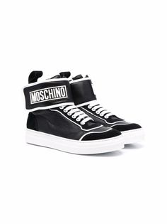 Moschino Kids высокие кроссовки с логотипом