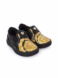 Versace Kids слипоны с принтом Barocco