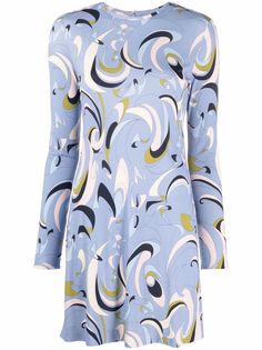 Emilio Pucci платье с длинными рукавами и принтом Itinerari