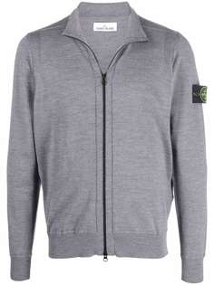 Stone Island кардиган на молнии с нашивкой-логотипом