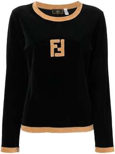 Fendi Pre-Owned футболка 1990-х годов с длинными рукавами и логотипом