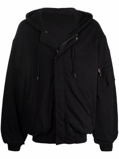 Balenciaga дутое худи с вышитым логотипом