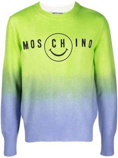 Moschino джемпер с эффектом омбре и логотипом