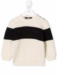 Balmain Kids джемпер с вышитым логотипом