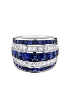 Pragnell платиновое кольцо Manhattan с бриллиантом и сапфиром