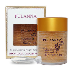 Увлажняющий ночной крем-Bio-gold & Grape Moisturizing Night Cream,серия Био-Золото и Виноград Pulanna