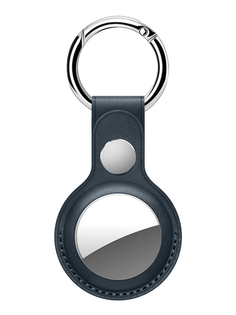 Брелок Deppa для APPLE AirTag с кольцом для ключей PU Blue 47218