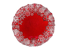 Блюдо Elan Gallery Снежный танец 21x21x2cm Red 120819