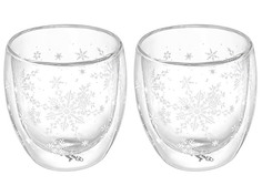 Кружка Elan Gallery Снежинки 250ml 2шт White 360090
