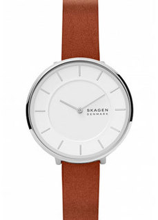 Швейцарские наручные женские часы Skagen SKW3015. Коллекция Leather