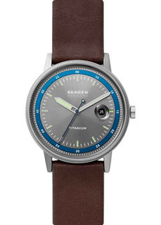 Швейцарские наручные мужские часы Skagen SKW6753. Коллекция Leather