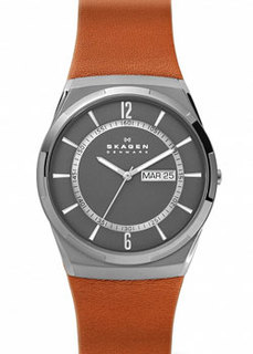 Швейцарские наручные мужские часы Skagen SKW6786. Коллекция Leather