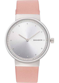 Швейцарские наручные женские часы Skagen SKW2753. Коллекция Leather