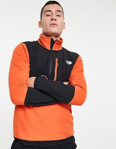Флисовый топ цвета хаки с молнией длиной 1/4 The North Face Glacier Pro-Зеленый цвет