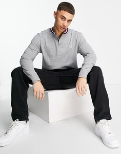 Серый топ хенли с длинными рукавами Fred Perry