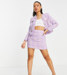 Фиолетовая мини-юбка из букле (от комплекта) River Island Petite-Фиолетовый цвет