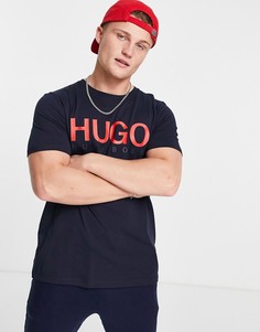 Футболка с логотипом HUGO Dolive-Голубой