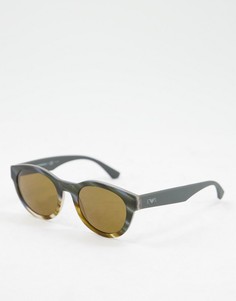 Круглые солнцезащитные очки Emporio Armani-Коричневый цвет