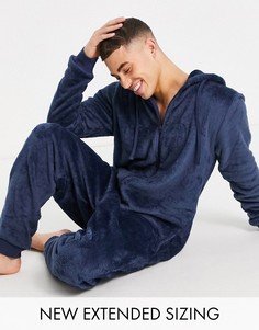 Темно-синий флисовый комбинезон ASOS DESIGN