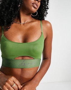 Бралетт цвета хаки с вырезом ASOS DESIGN-Зеленый цвет