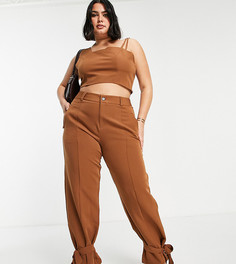 Коричневые брюки с завязками на щиколотке Extro & Vert Plus-Коричневый цвет