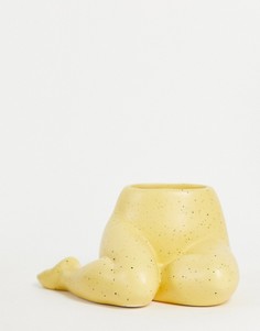 Желтая ваза в крапинку в форме ног Monki-Желтый