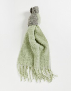 Шалфейно-зеленый шарф в клетку ASOS DESIGN-Зеленый цвет