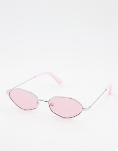 Солнцезащитные очки в розовой ромбовидной оправе Skinnydip-Розовый цвет