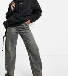 Выбеленные коричневые джинсы мешковатого кроя в стиле 90-х COLLUSION x014-Голубой