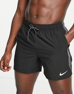 Черные волейбольные шорты длиной 5 дюймов со вставкой Nike Swimming-Черный цвет