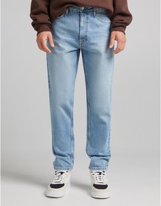 Светло-синие джинсы прямого кроя Bershka-Голубой