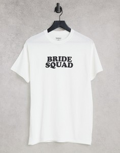 Футболка с надписью "Bride Squad" Heartbreak-Белый