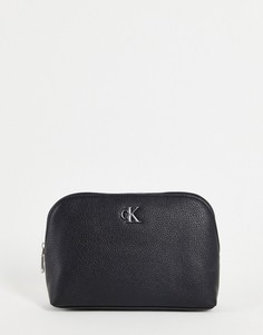 Черная косметичка с логотипом-монограммой Calvin Klein Jeans-Черный цвет