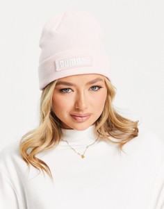 Розовая шапка-бини с логотипом Puma-Розовый цвет