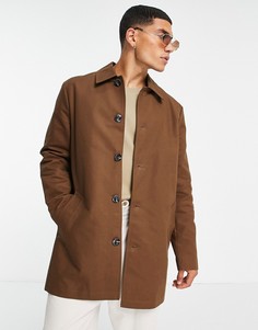 Коричневый непромокаемый тренч ASOS DESIGN-Коричневый цвет