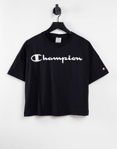 Черный свободный кроп-топ Champion-Черный цвет