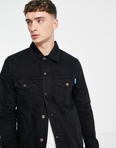 Черная джинсовая куртка Bershka-Черный цвет
