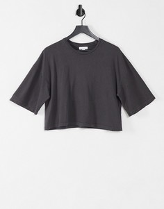 Свободная футболка черного цвета с короткими рукавами Topshop-Черный цвет