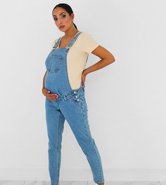 Синий джинсовый комбинезон в винтажном стиле Missguided Maternity-Голубой