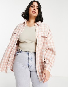 Oversized-шакет в розовую клетку In The Style Plus x Dani Dyer-Разноцветный