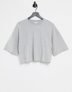 Свободная футболка серого цвета с короткими рукавами Topshop-Серый