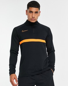 Спортивный топ черного/оранжевого цвета Nike Football Academy-Черный цвет