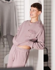 Oversized-свитшот сиреневого цвета с карманом карго от комплекта Topman-Фиолетовый цвет