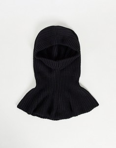 Черный вязаный шарф-снуд из переработанного материала Pieces-Черный цвет