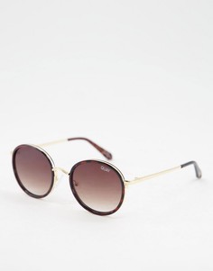 Круглые солнцезащитные очки коричневого цвета Quay-Коричневый цвет