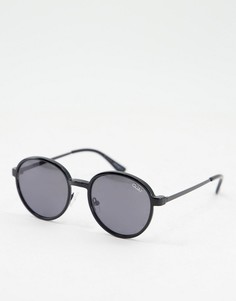Круглые солнцезащитные очки в черной оправе Quay-Черный цвет