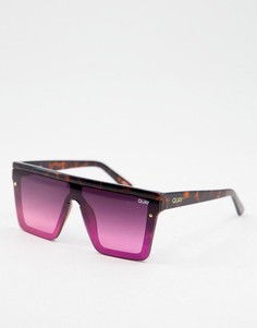 Oversized солнцезащитные очки в фиолетовой оправе Quay-Коричневый цвет