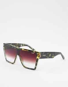 Квадратные солнцезащитные очки с выцветшим камуфляжным принтом Quay-Коричневый цвет
